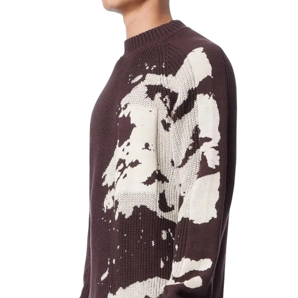 Cross Eyed Moose Mens Refractor Crew Neck Knit Sweater Sz XXL Brown Plum